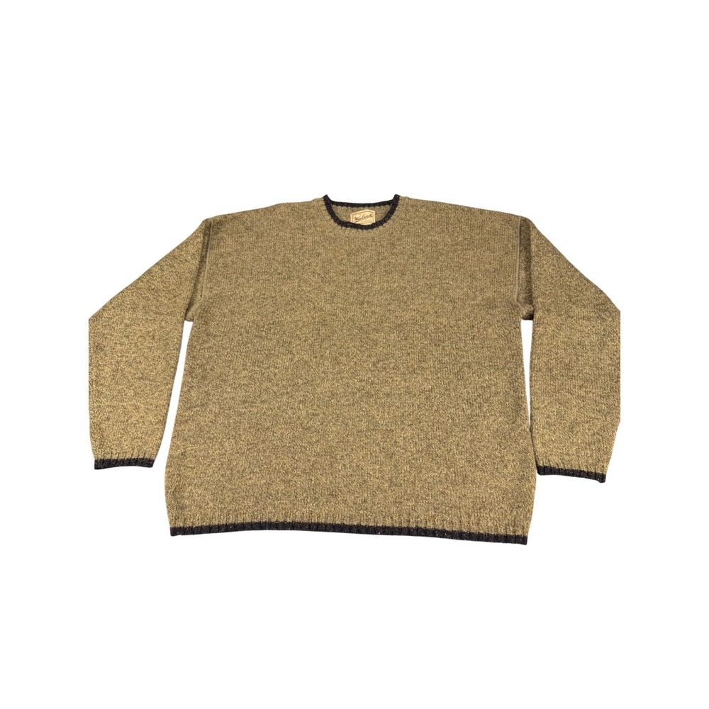 Woolrich Mens XL Crewneck Sweater Tan Marl Knit Handframed India Outdoor 5151